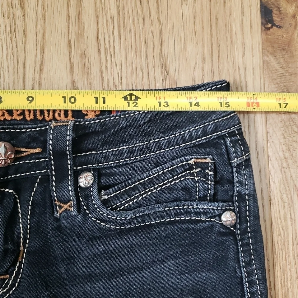 Rock Revival Trina Skinny Low Rise Jeans in Washed Black size 28 - Picture 5 of 11